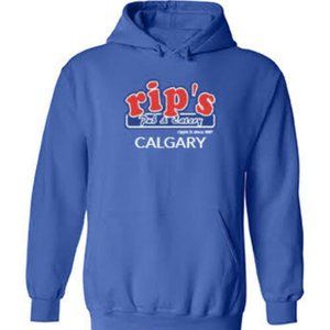 Rip's Pub & Eatery Carolina Blue Hoodie Calgary, 2XL Cotton Blend Premium